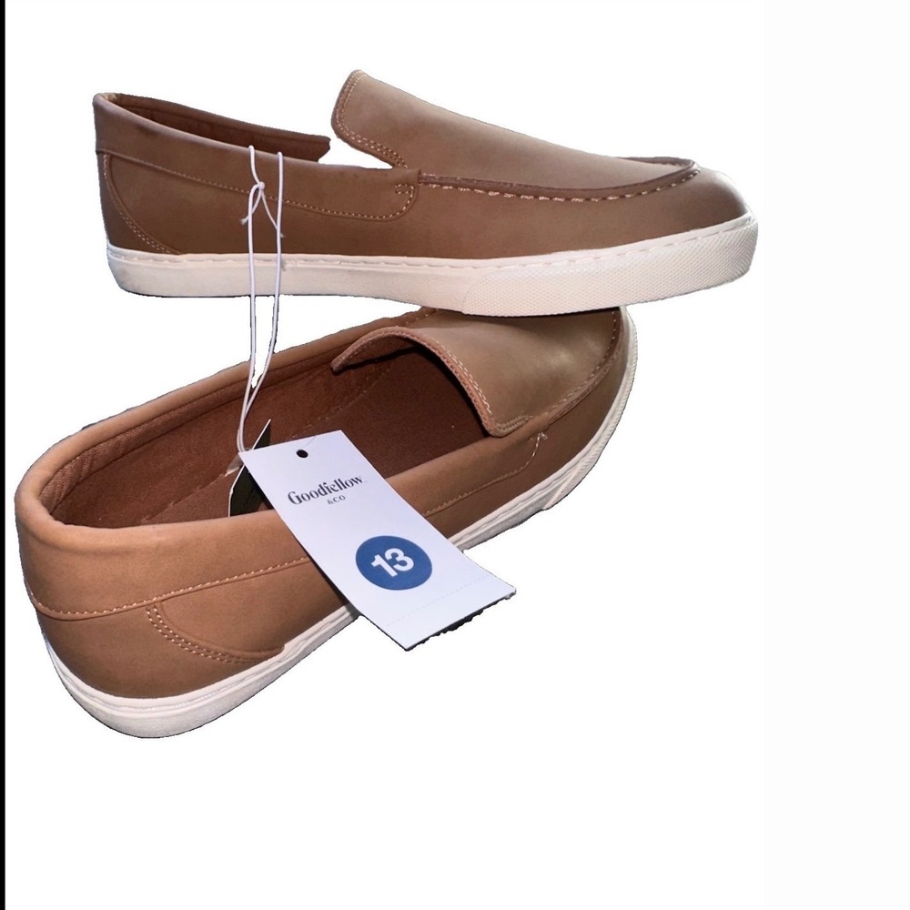 Goodfellow & Co Mens Slip On Shoes Tan Brown Moc Toe Loafers Size 13 NEW